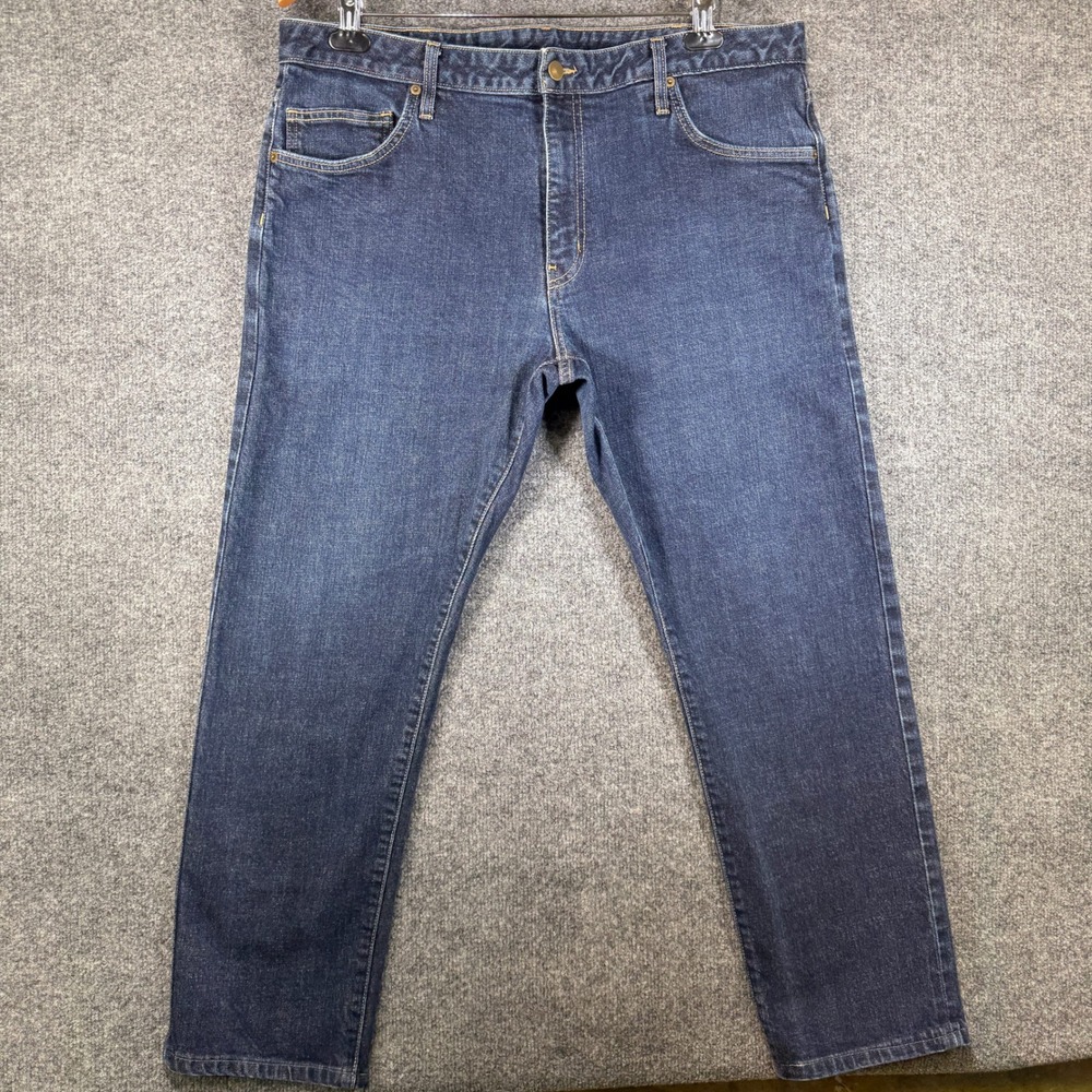 Aviator Selvedge Denim Jeans Mens 38x30 Blue Dark‎ Wash Straight Leg Made in USA